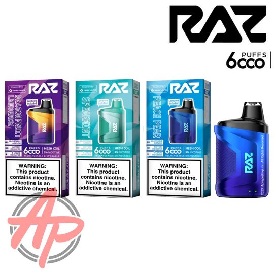 Characteristics of Raz CA6000 Puff Disposable Vape Device Apvs Characteristics of Raz CA6000 Puff Disposable Vape Device Apvs