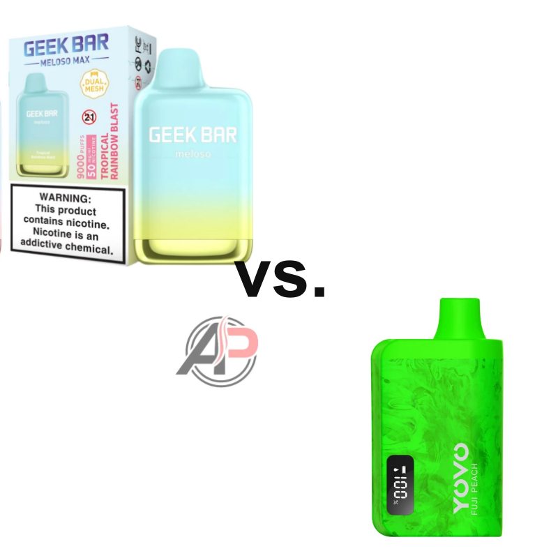 Geek Bar Meloso Max 9000 Puffs Disposable vs. Yovo JB8000 Disposable Apvs Geek Bar Meloso Max 9000 Puffs Disposable vs. Yovo JB8000 Disposable Apvs