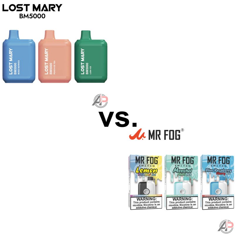 Lost Mary BM5000 Disposable Vape vs. Mr Fog Switch 5500 Puff Disposabl Apvs Lost Mary BM5000 Disposable Vape vs. Mr Fog Switch 5500 Puff Disposabl Apvs