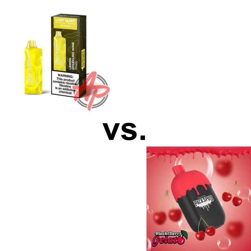 Lost Mary MO5000 Disposable Vape vs. Packwoods Packspod 5000 Puff Disp Apvs Lost Mary MO5000 Disposable Vape vs. Packwoods Packspod 5000 Puff Disp Apvs