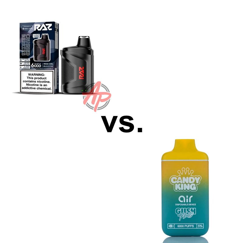 Raz CA6000 Puff Disposable Vape vs. Candy King Air 6000 Puff Disposabl Apvs Raz CA6000 Puff Disposable Vape vs. Candy King Air 6000 Puff Disposabl Apvs