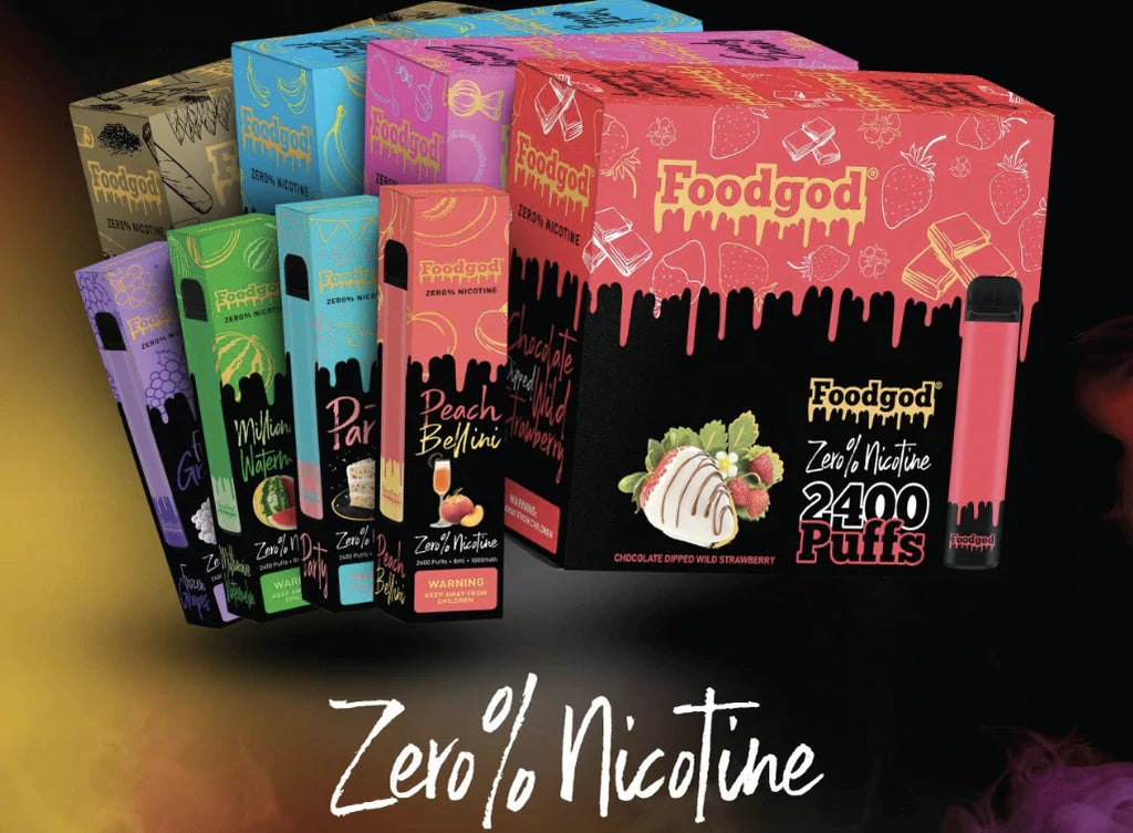 Food God Zero Nicotine Disposable Vape - Variety of Tasty Flavors Apvs Food God Zero Nicotine Disposable Vape - Variety of Tasty Flavors Apvs