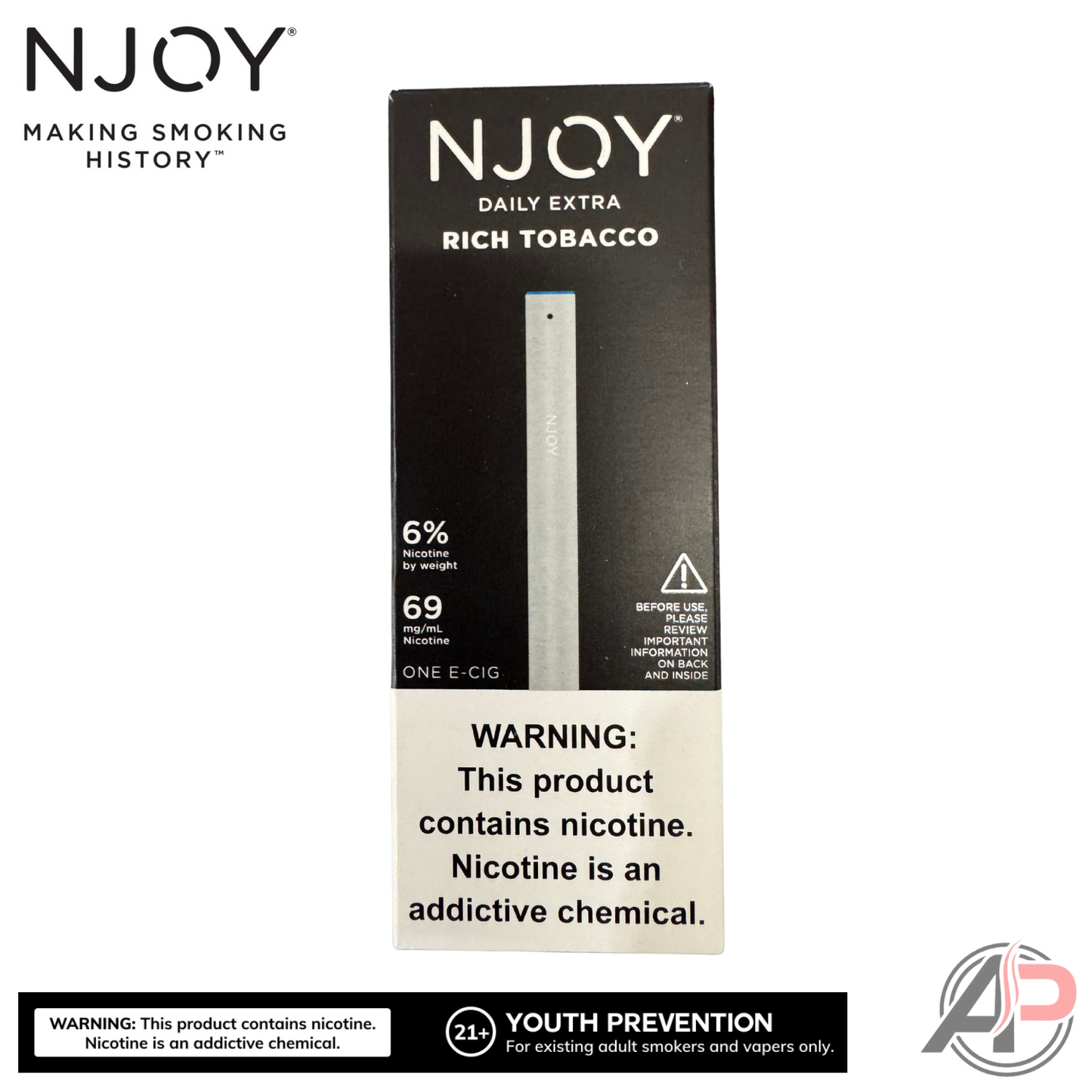 Njoy Daily Extra Rich Tobacco Disposable Vape Device Njoy Daily Extra Rich Tobacco 6.0% 60mg