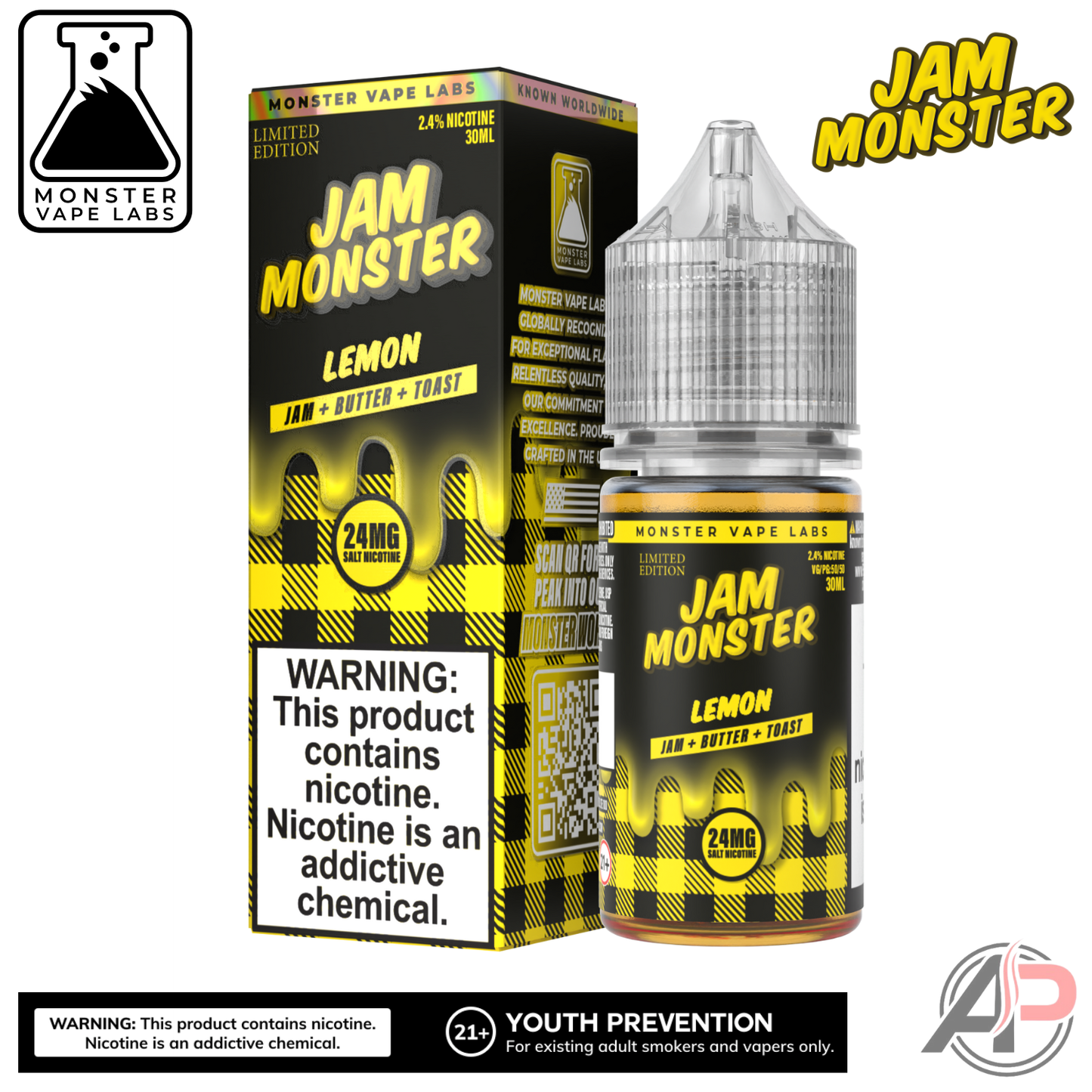 Lemon E-Liquid By Jam Monster Vape Labs 100mL