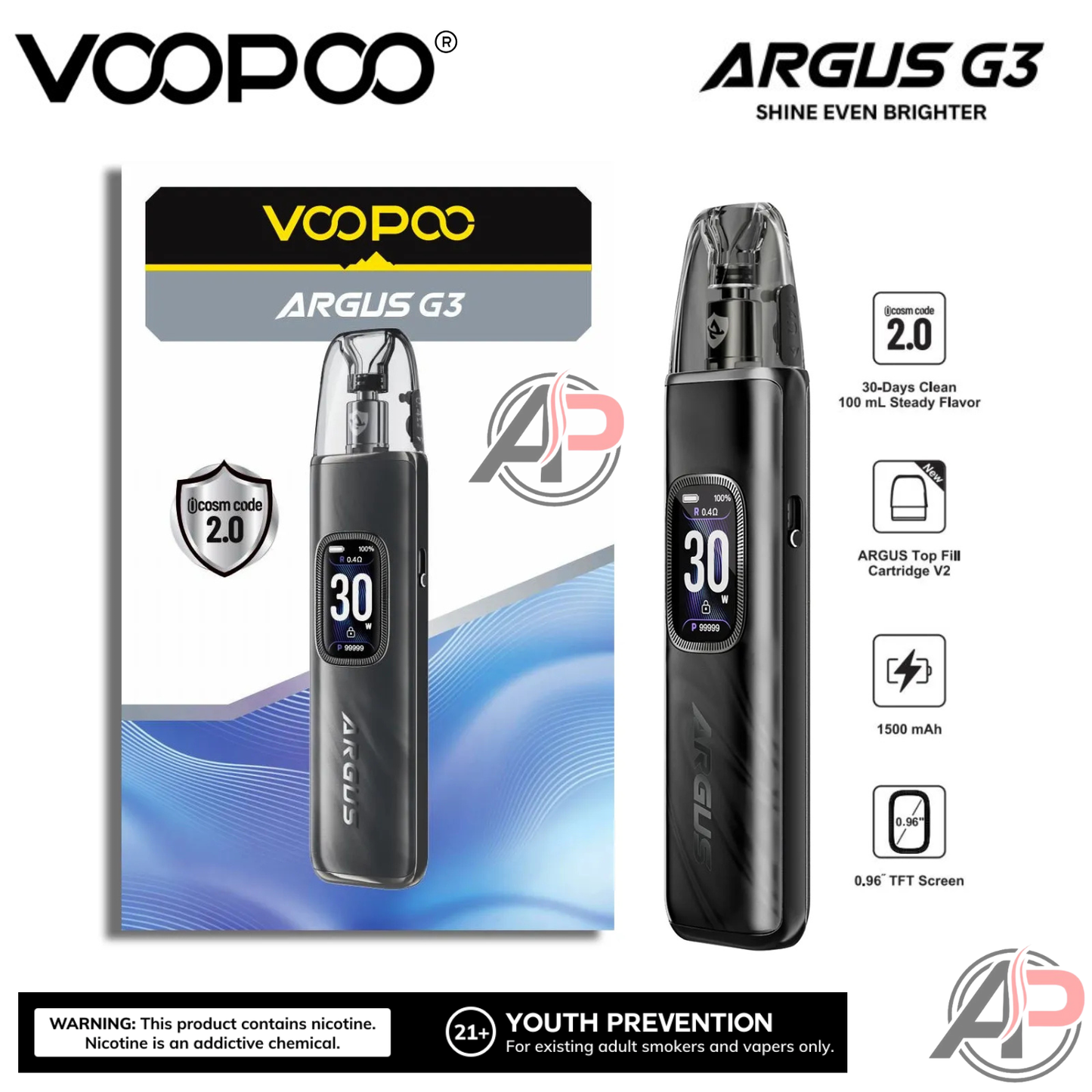 Voopoo Argus G3 30w Pod System Starter Kit Device