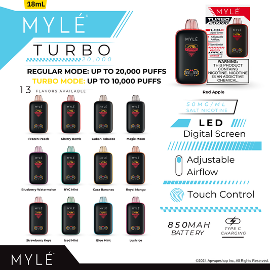 Myle Turbo 20000 Puffs Disposable Vape Device