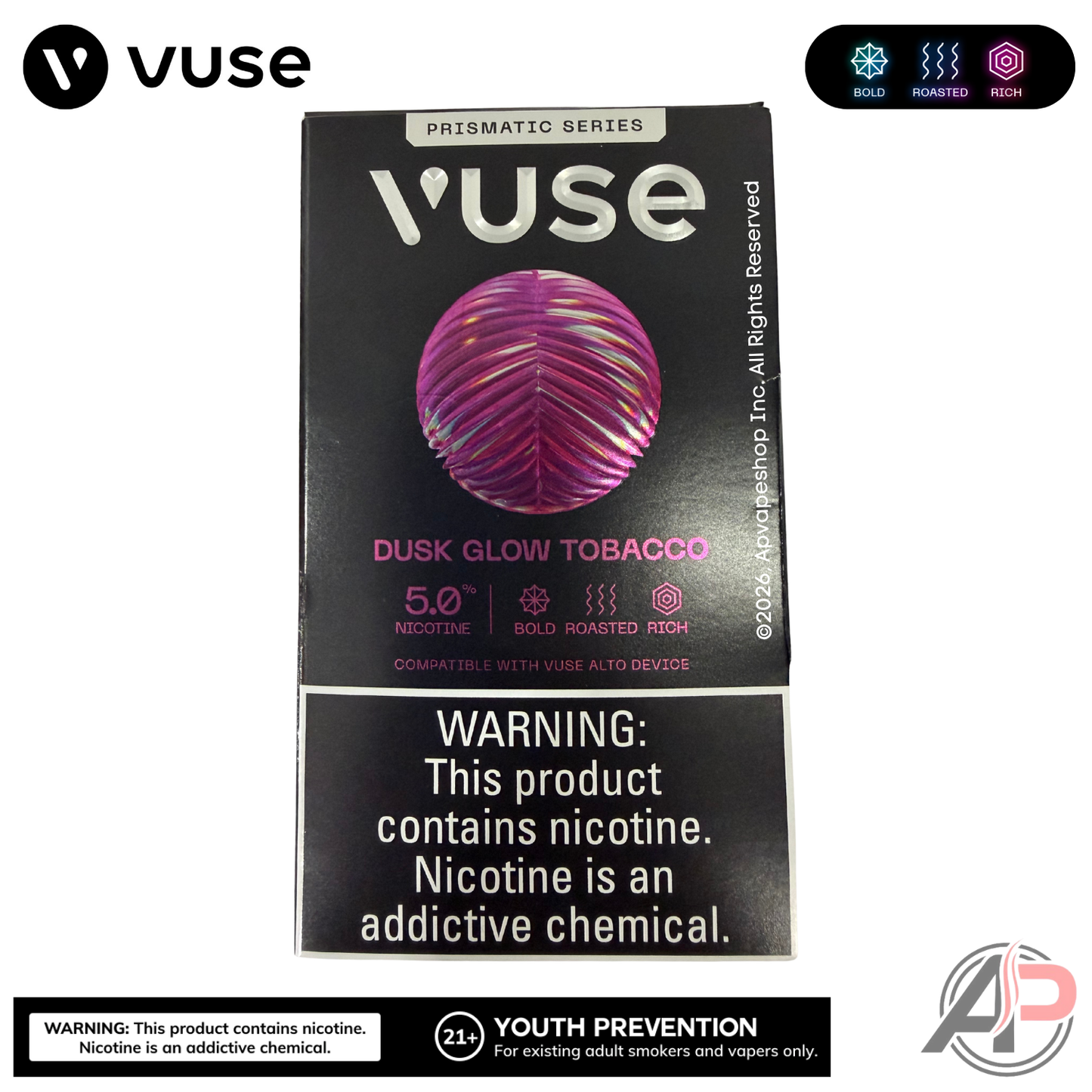 Vuse Alto Prismatic Dusk Glow Tobacco Pods 3 Pack
