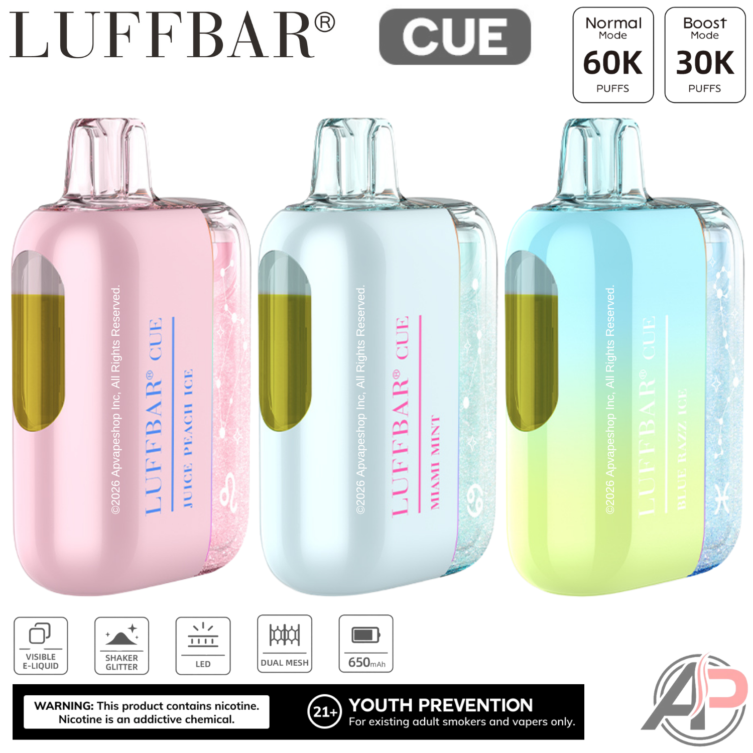 LuffBar Cue 60,000 Puffs Disposable Vape Device  Apvs