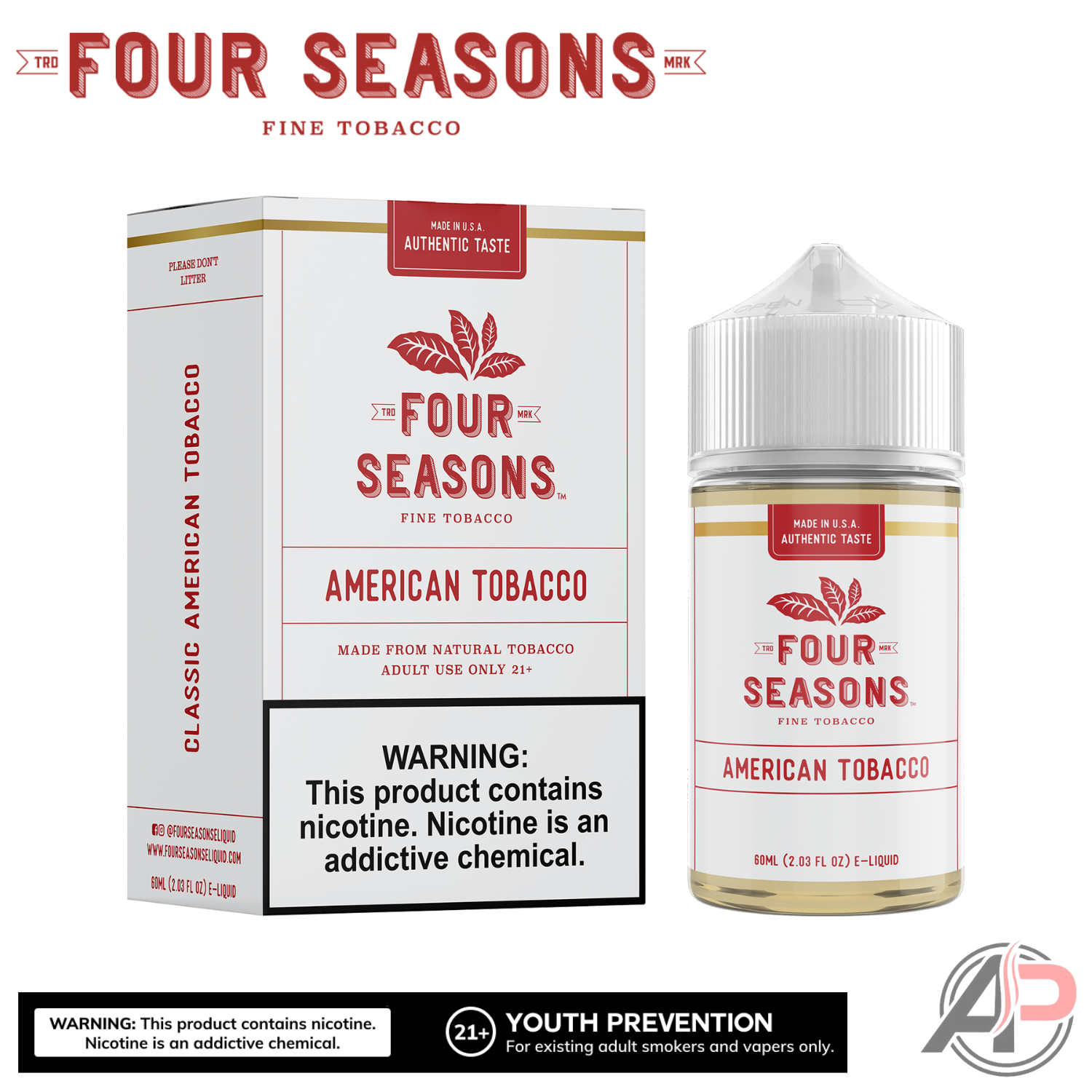 Four Seasons American Tobacco E-Liquid 60mL