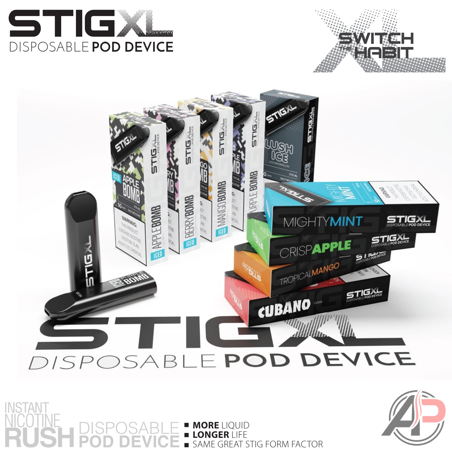 Vgod Stig XL 700 Puff Disposable Vape Flavors Apvs Vgod Stig XL 700 Puff Disposable Vape Flavors Apvs