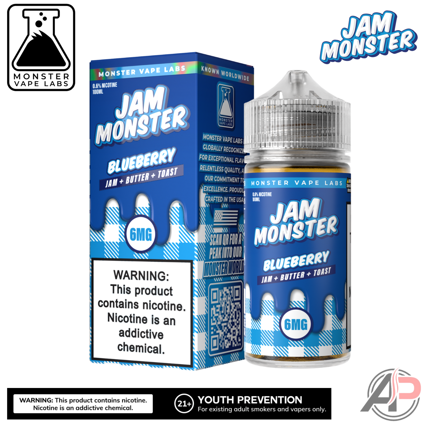 Blueberry E-Liquid By Jam Monster Vape Labs 100mL