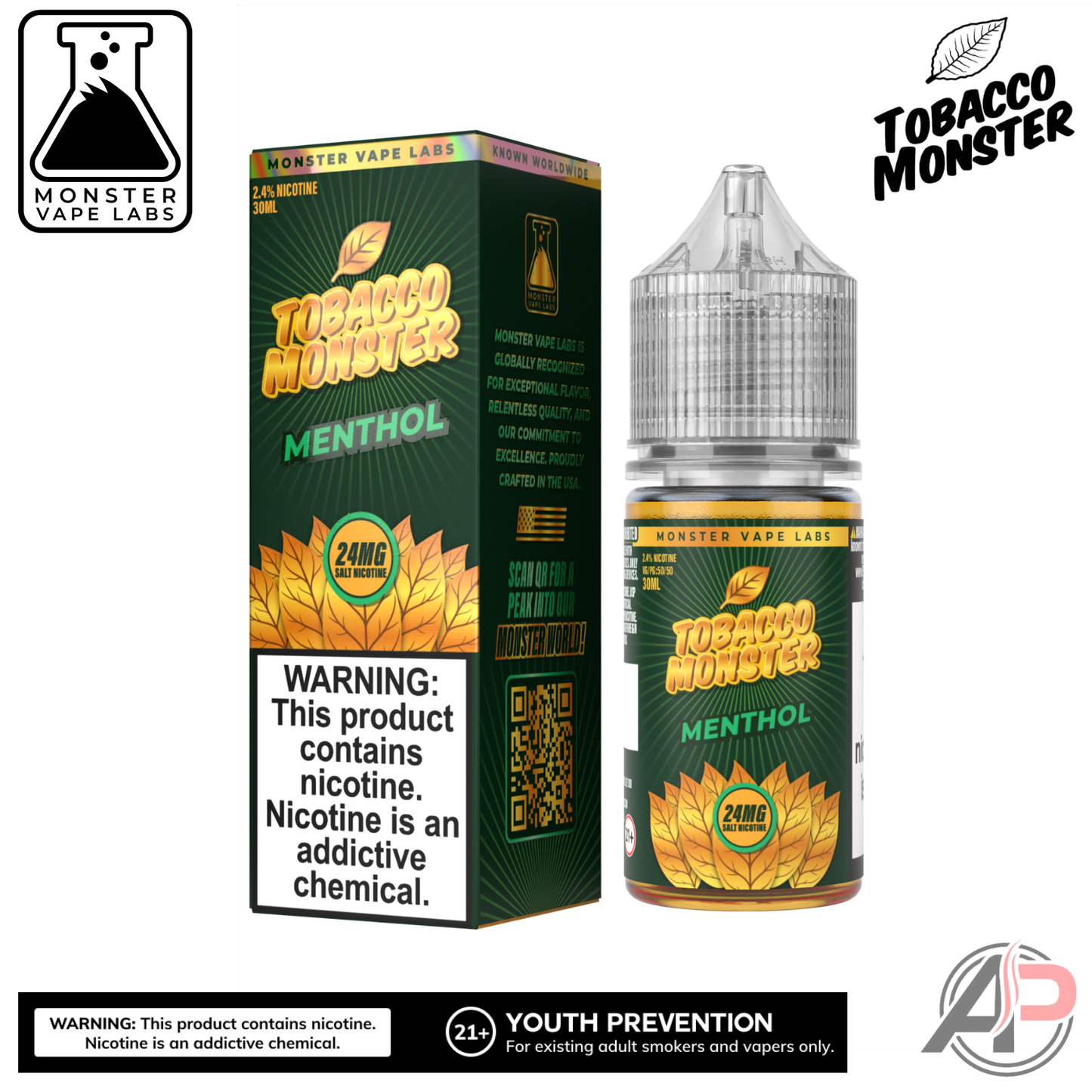 Menthol E-Liquid By Tobacco Monster Vape Labs 100mL