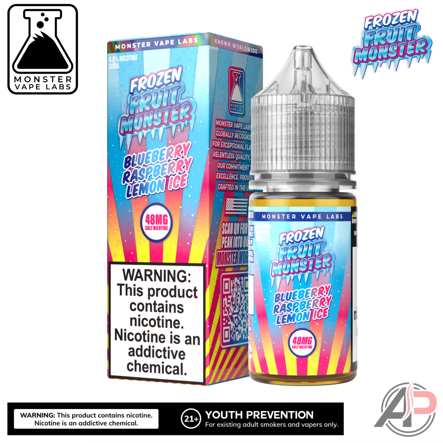 Frozen Blueberry Raspberry Lemon Ice E-Liquid By Fruit Monster Vape Labs 100mL