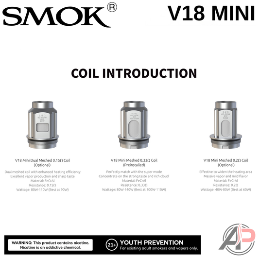 Smok V18 Mini Replacement Coils 3 Pack