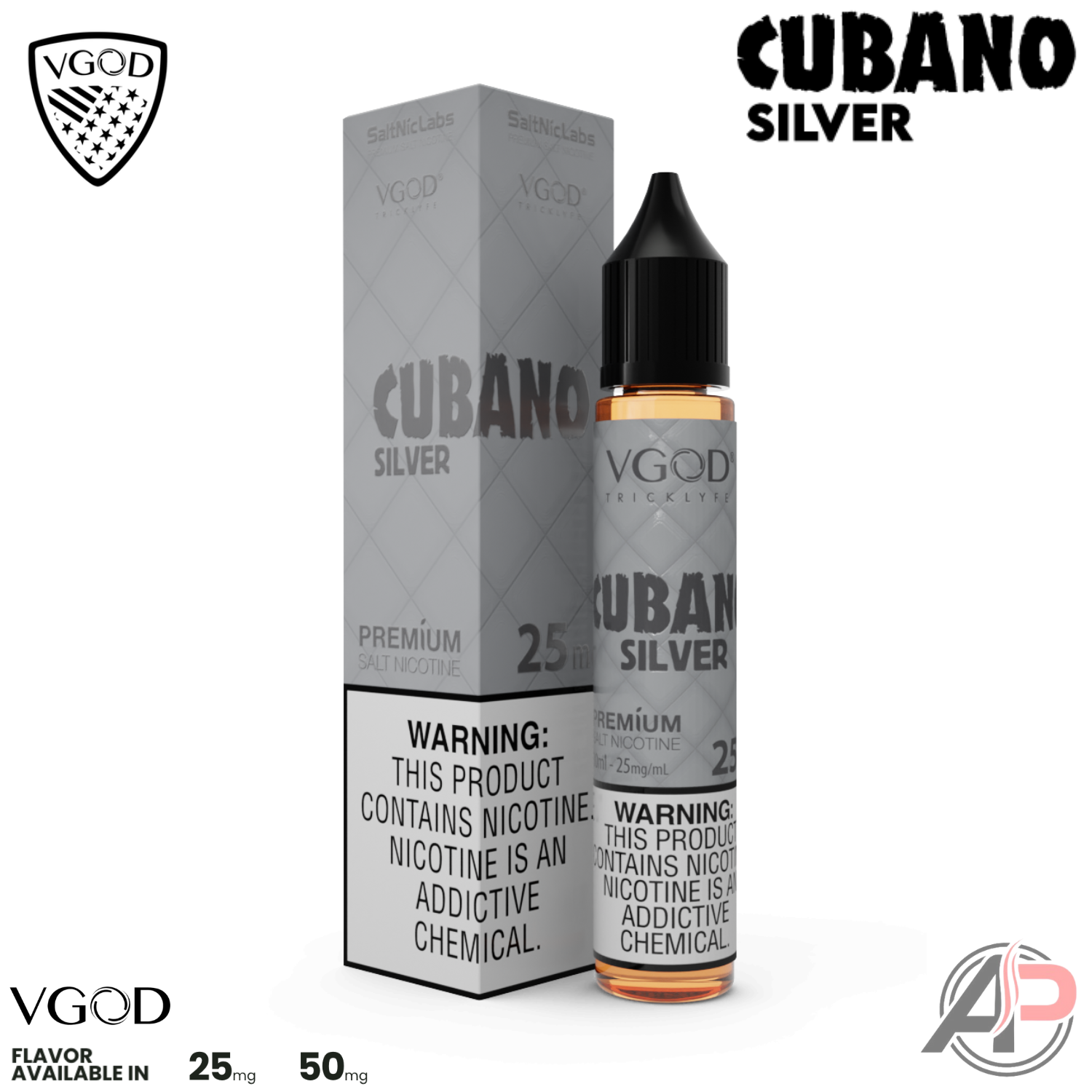 25mg Vape Juice VGOD Cubano Silver 30ml Salt Nic | Vape Juice Nicotine salts | Best 25mg Vape Juice VGOD Cubano Silver 30ml Salt Nic | Vape Juice Nicotine salts | Best