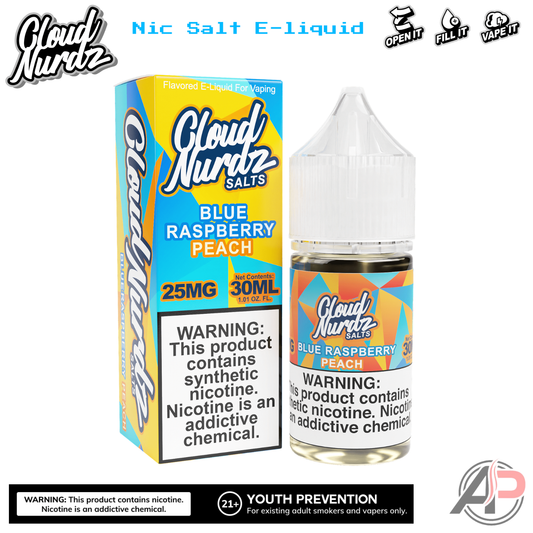Cloud Nurdz Blue Raspberry Peach E-Liquid 100mL