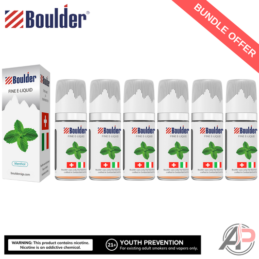 Boulder Menthol E-Liquid 10mL 6 Bottle Bundle Box