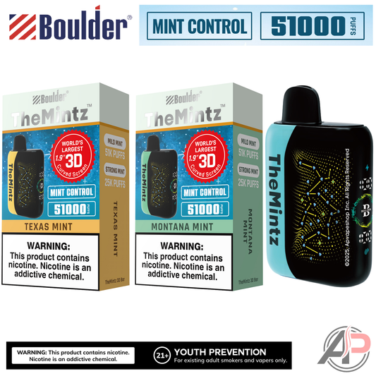 Boulder The Mintz 3D Bar 51000 Puffs Disposable Vape Device