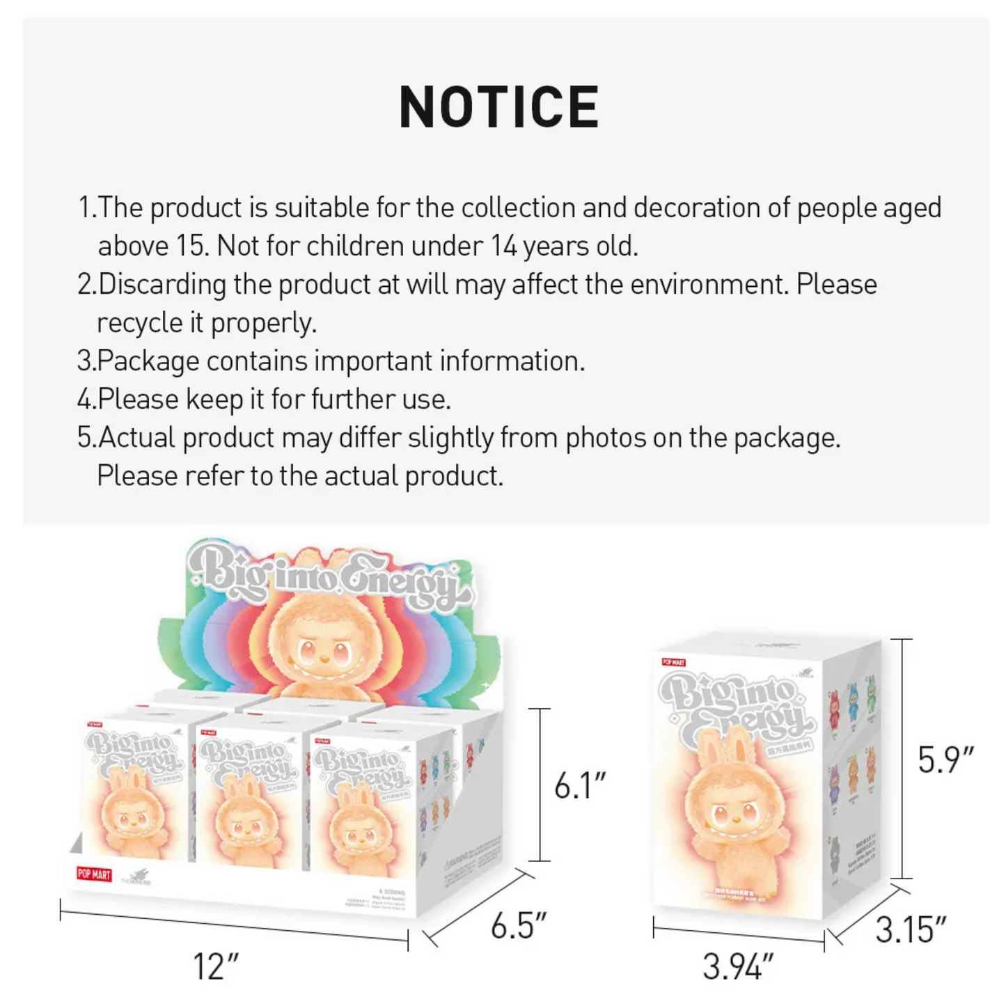 Pop Mart Labubu The Monsters Big Into Energy Series Vinyl Plush Pendant Blind Box