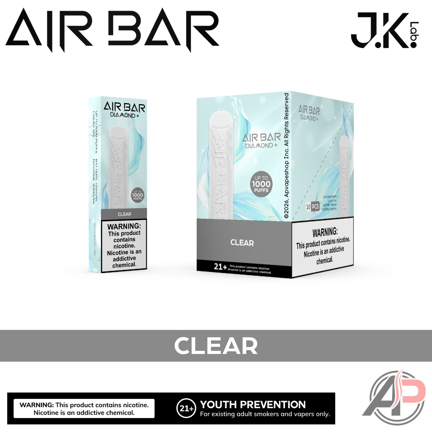 Air Bar Diamond+ Plus 1000 Puffs Disposable Vape Device
