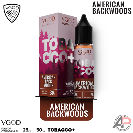 VGOD Tobacco Plus American Backwoods 30mL Salt Nic