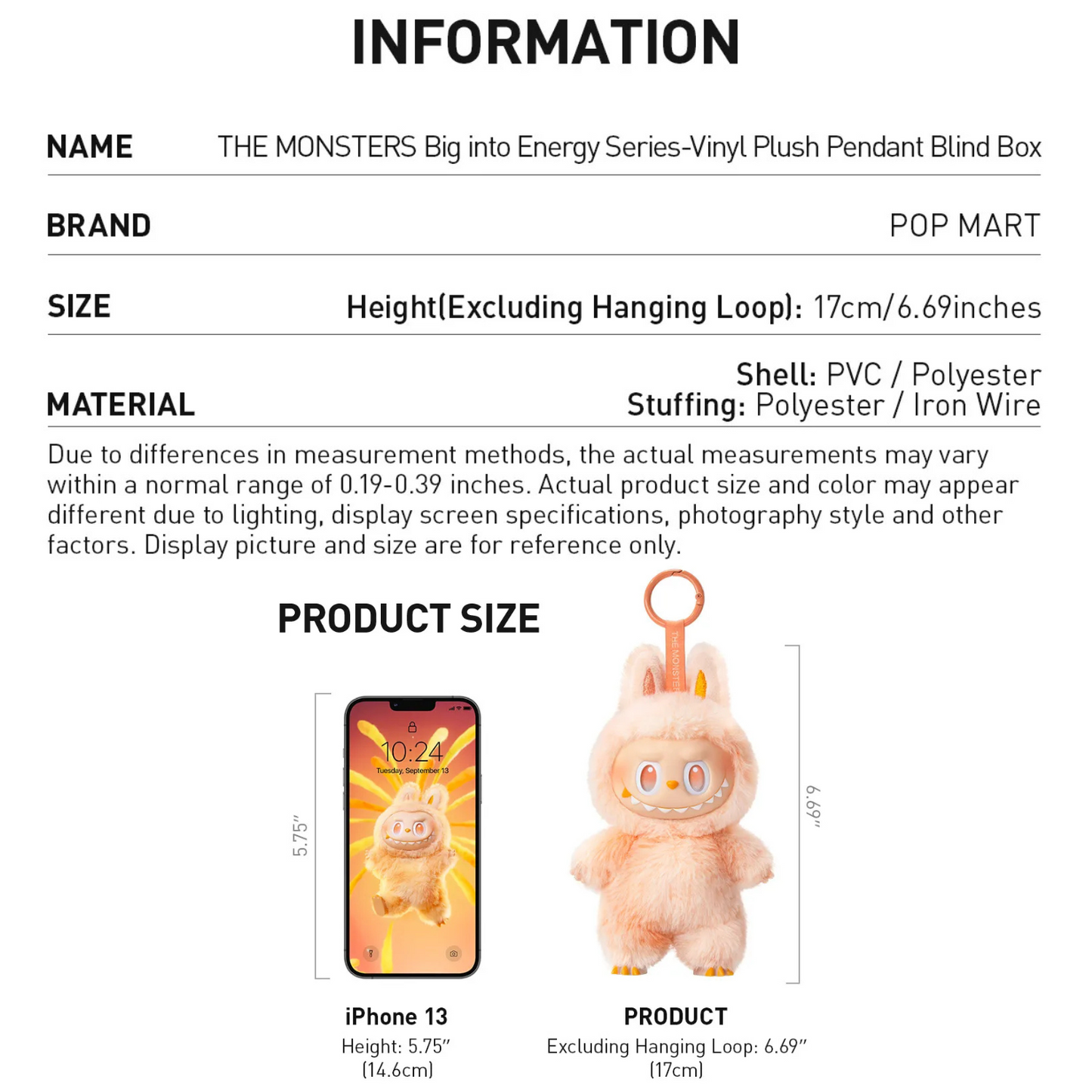 Pop Mart Labubu The Monsters Big Into Energy Series Vinyl Plush Pendant Blind Box