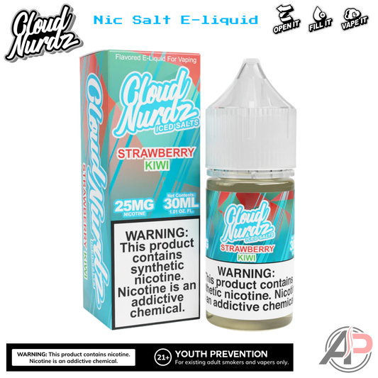 Cloud Nurdz Strawberry Kiwi Iced E-Liquid 100mL