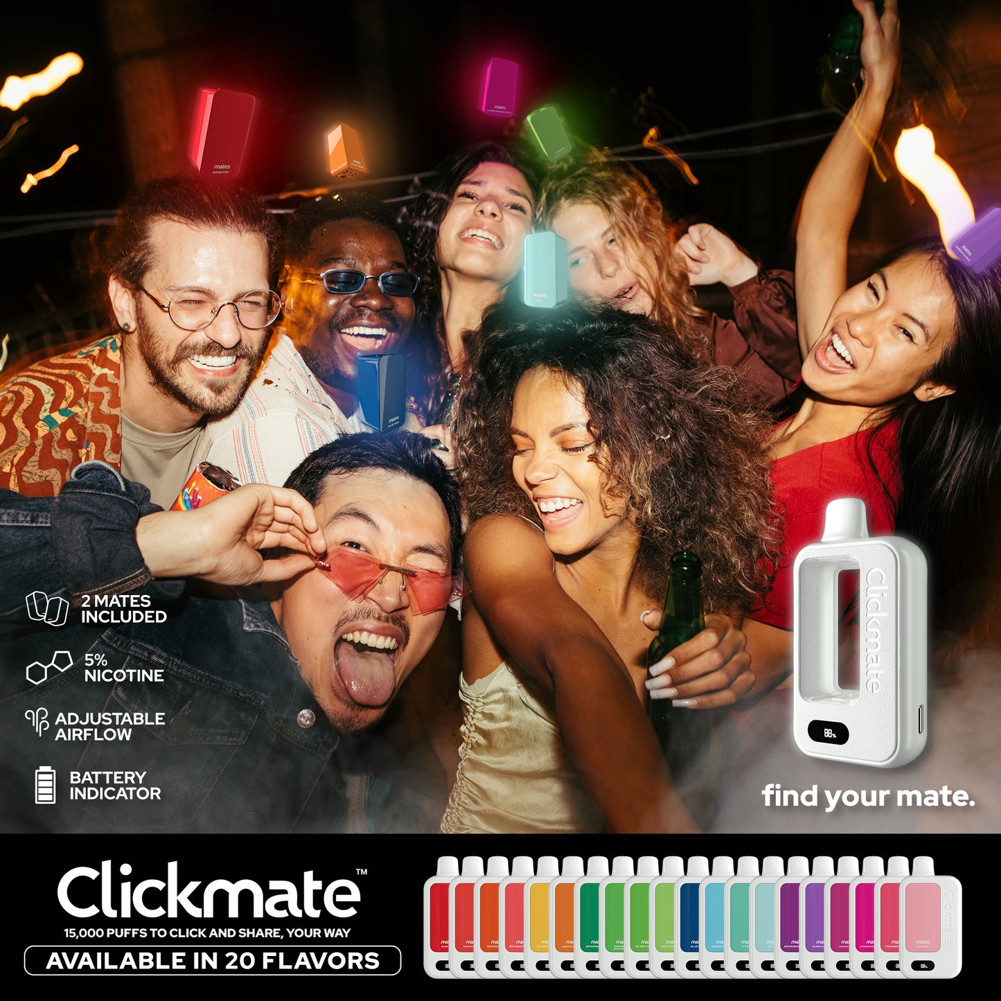 7 Daze Clickmate 15000 Puffs Disposable Vape Device Starter Kit