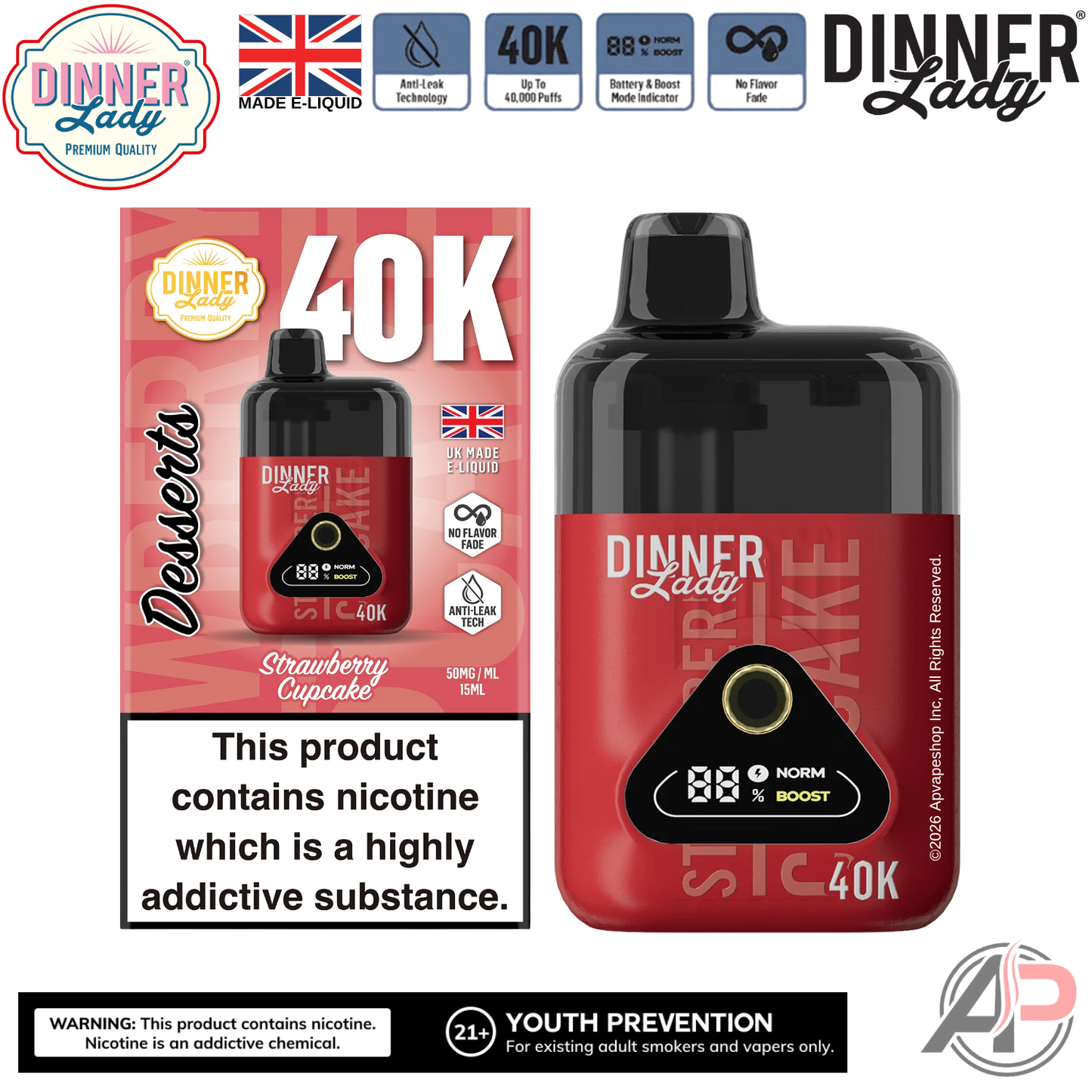 Dinner Lady Desserts 40,000 Puffs Disposable Vape Device