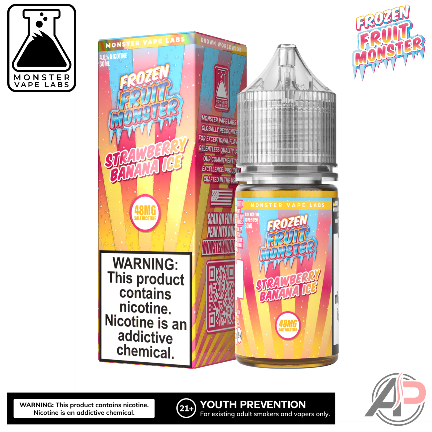 Strawberry Banana Ice E-Liquid By Frozen Fruit Monster Vape Labs 100mL