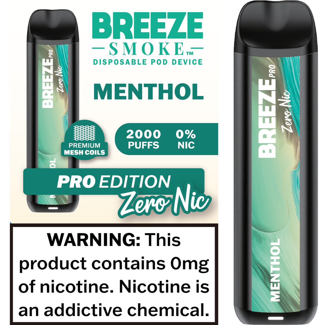 Breeze Smoke Pro Edition 2000 Puff Disposable Vape Device