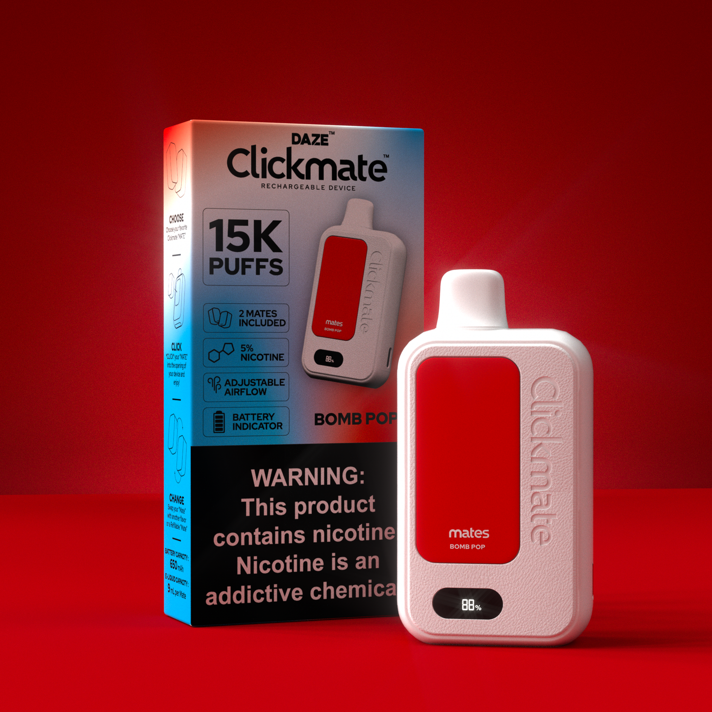 7 Daze Clickmate 15000 Puffs Disposable Vape Device Starter Kit