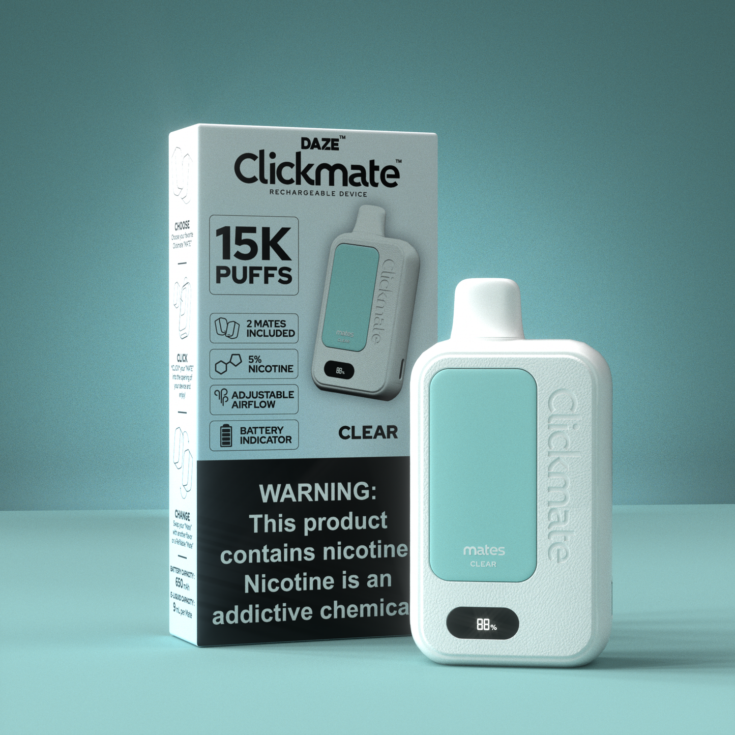 7 Daze Clickmate 15000 Puffs Disposable Vape Device Starter Kit
