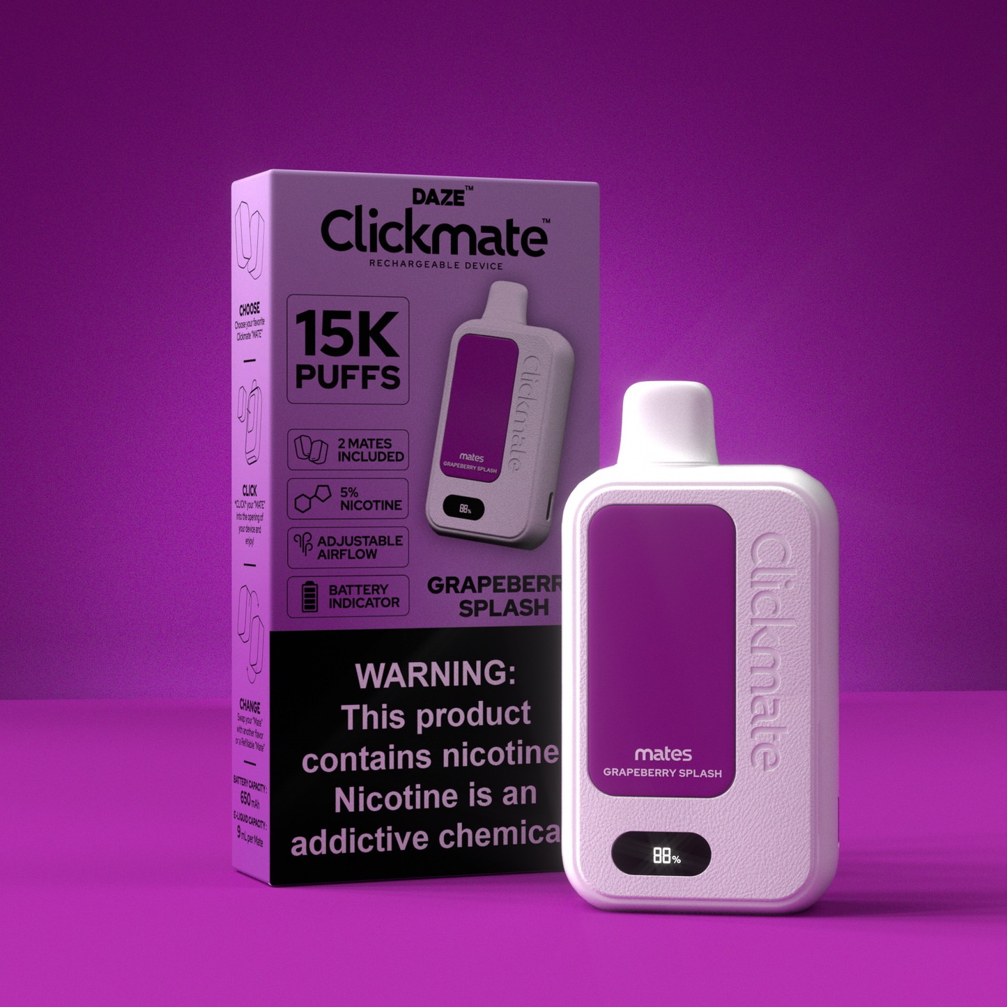 7 Daze Clickmate 15000 Puffs Disposable Vape Device Starter Kit