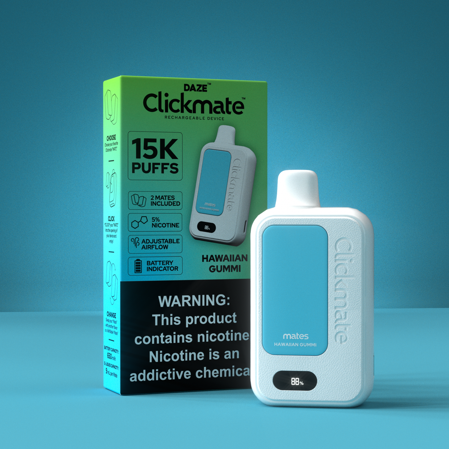 7 Daze Clickmate 15000 Puffs Disposable Vape Device Starter Kit