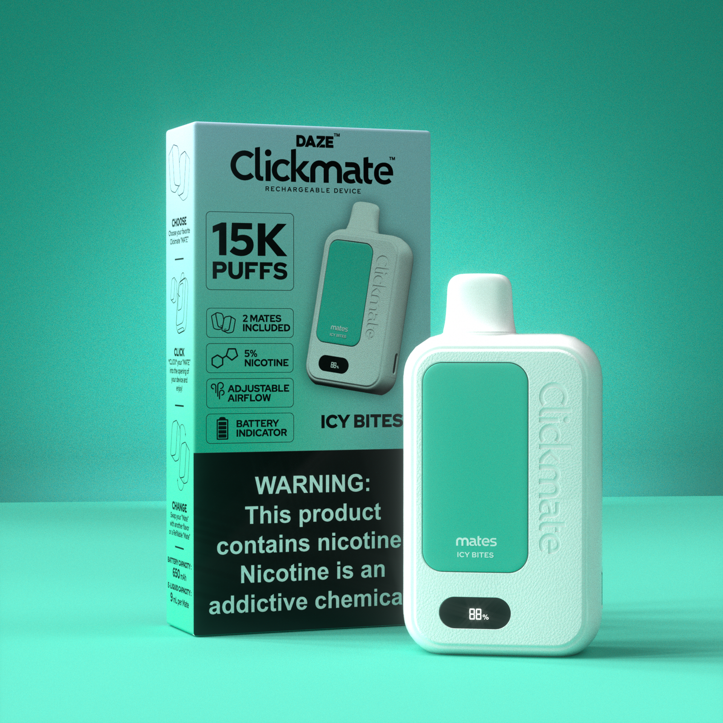 7 Daze Clickmate 15000 Puffs Disposable Vape Device Starter Kit