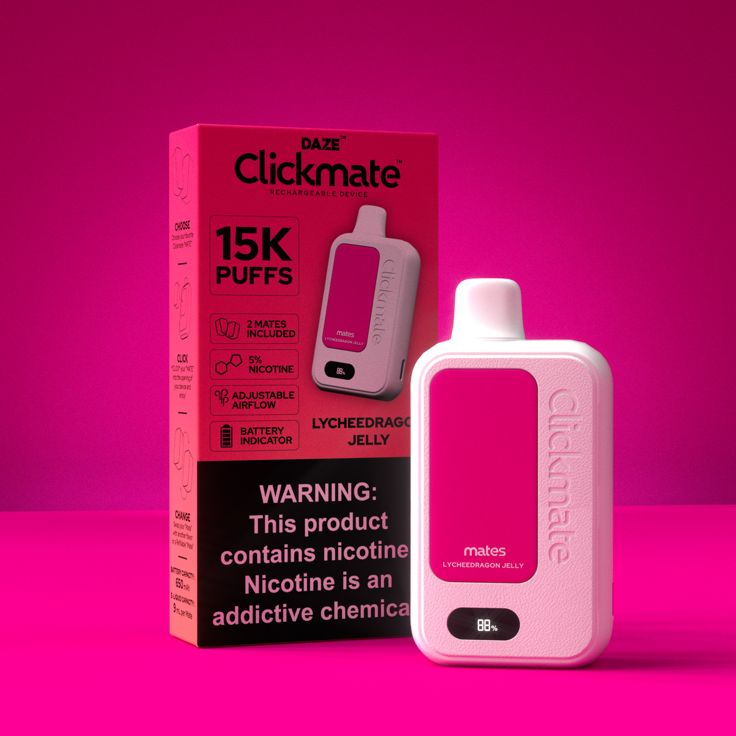 7 Daze Clickmate 15000 Puffs Disposable Vape Device Starter Kit
