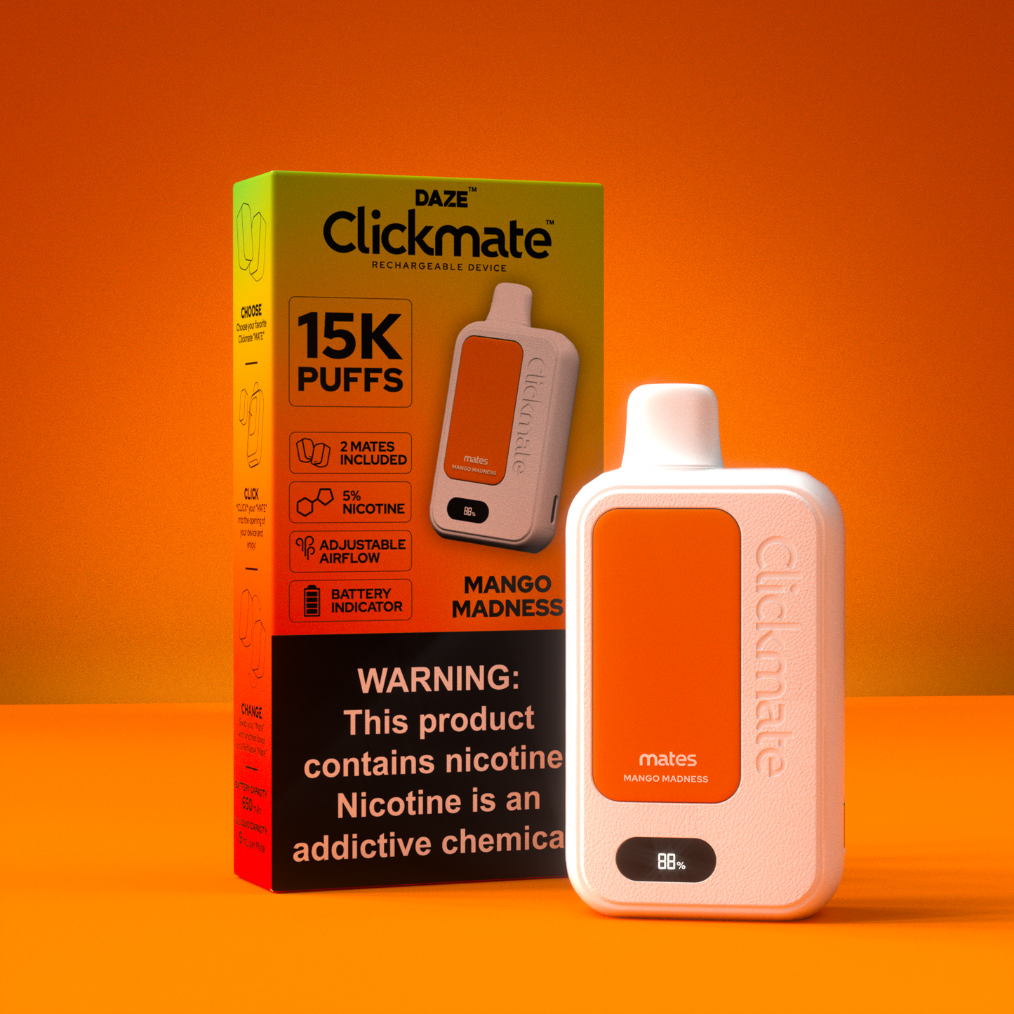 7 Daze Clickmate 15000 Puffs Disposable Vape Device Starter Kit