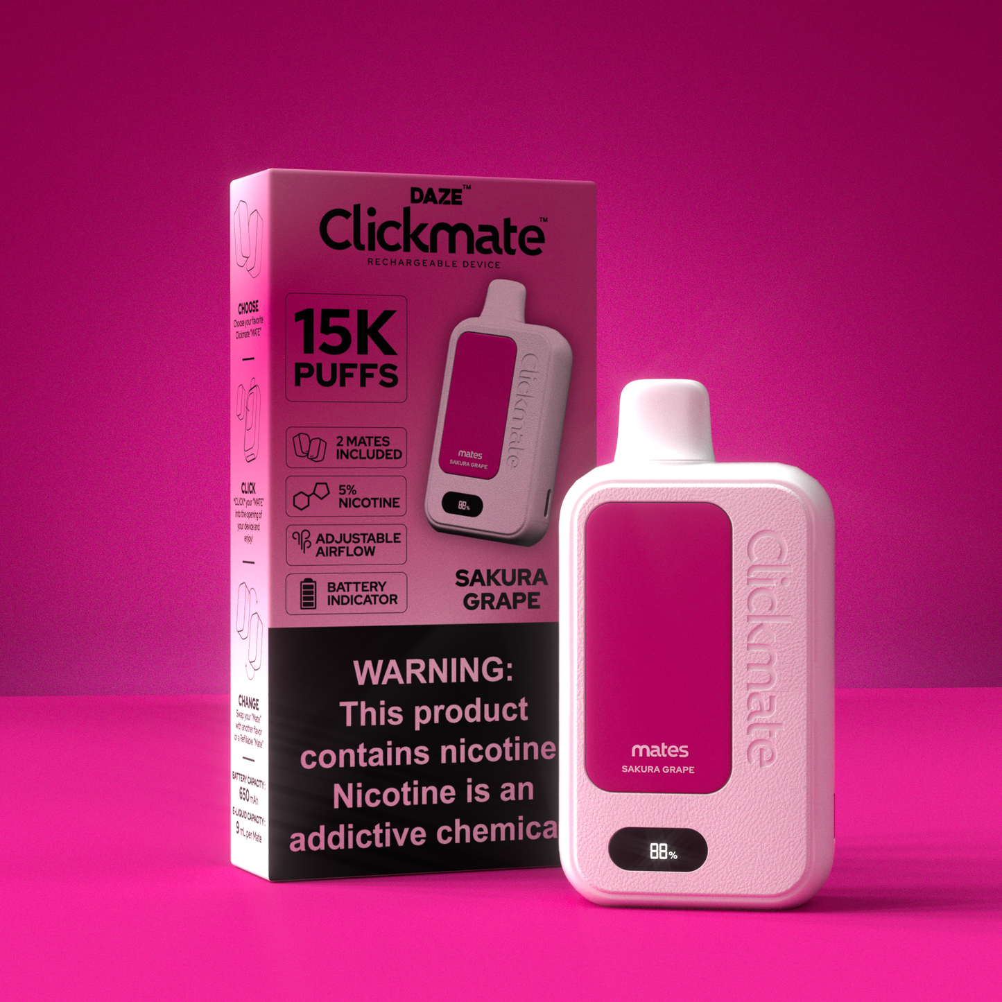 7 Daze Clickmate 15000 Puffs Disposable Vape Device Starter Kit