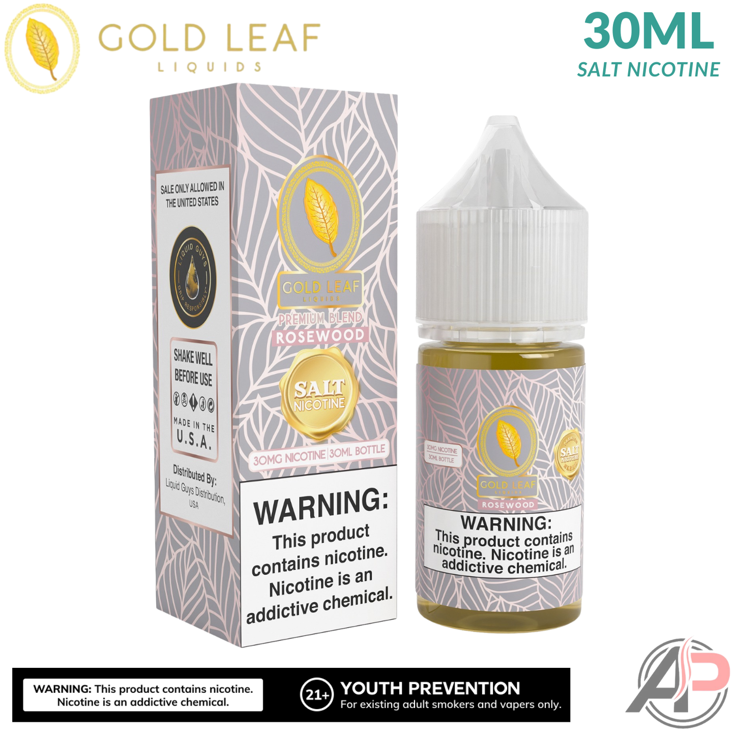 Gold Leaf Rosewood Salt Nicotine 30mL