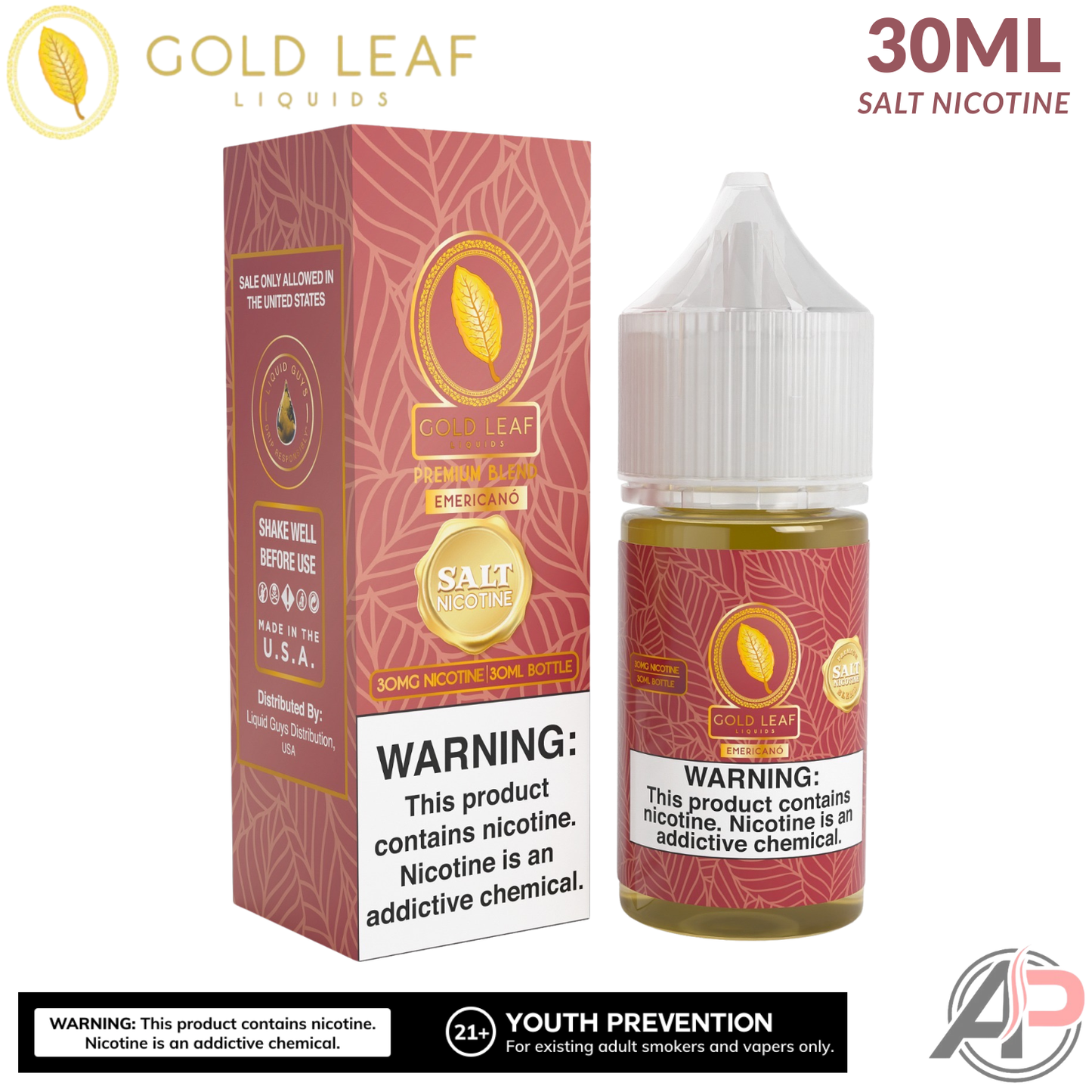 Gold Leaf Emericano Salt Nicotine 30mL