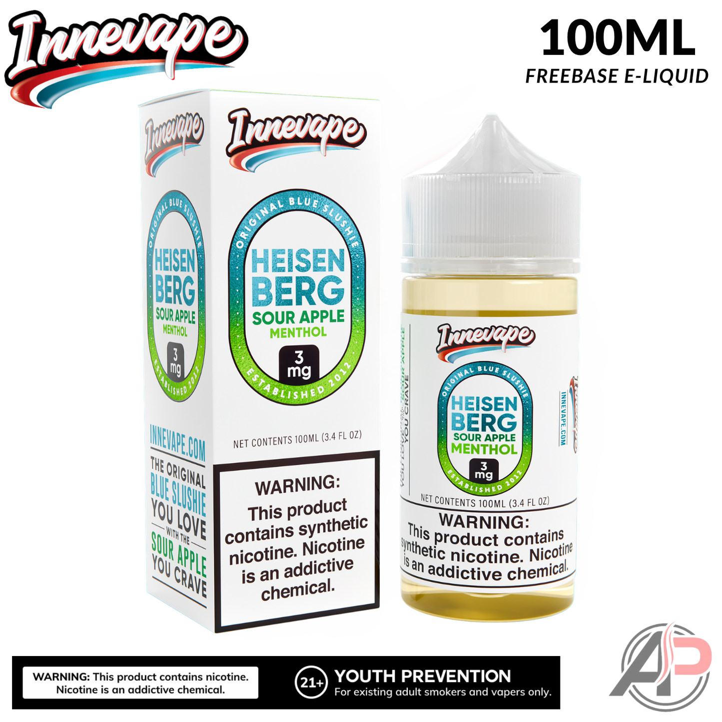 Innevape Heisenberg Sour Apple Menthol E-Liquid 100mL