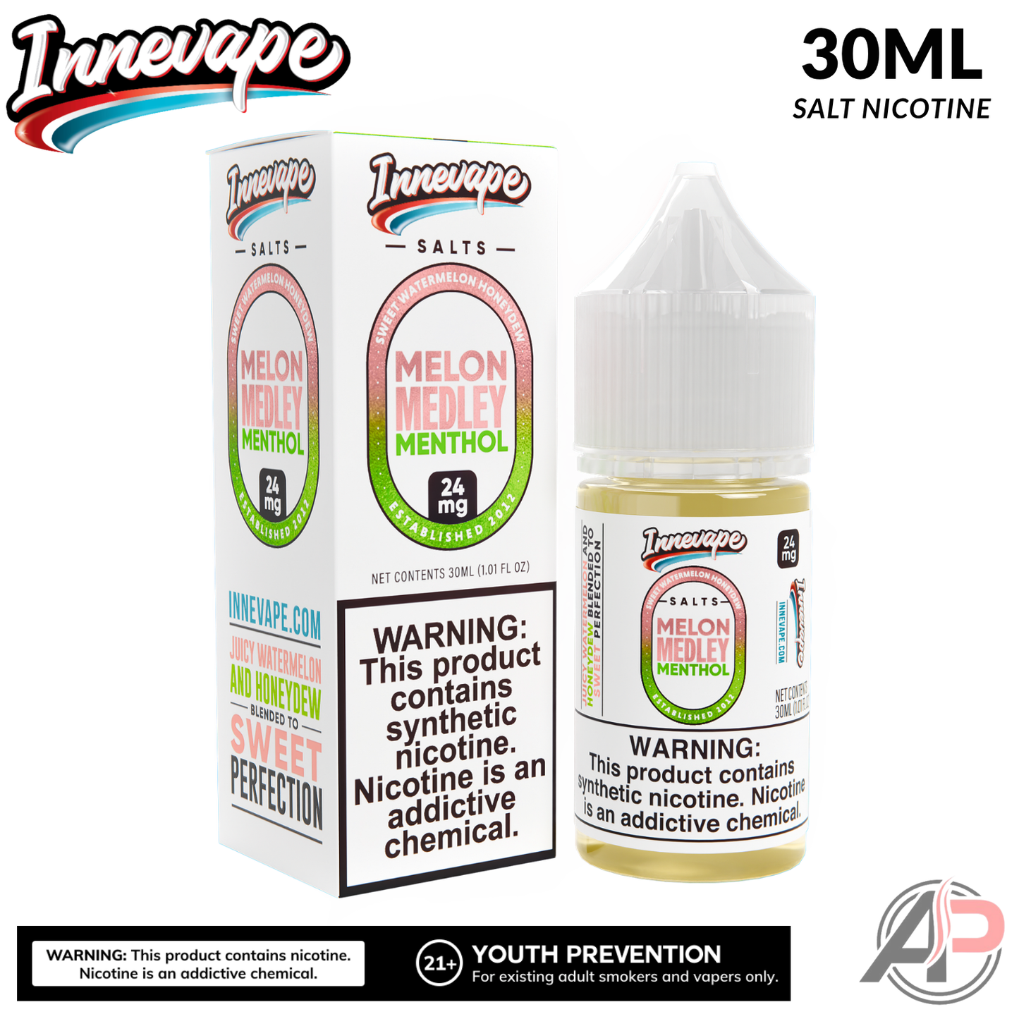 Innevape Melon Medley Menthol Salt Nicotine 30mL