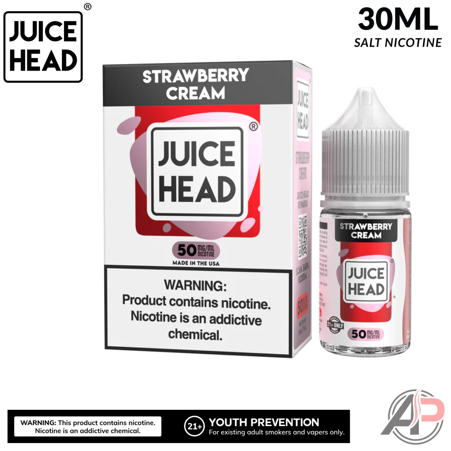 Juice Head Strawberry Cream Salt Nicotine 30mL