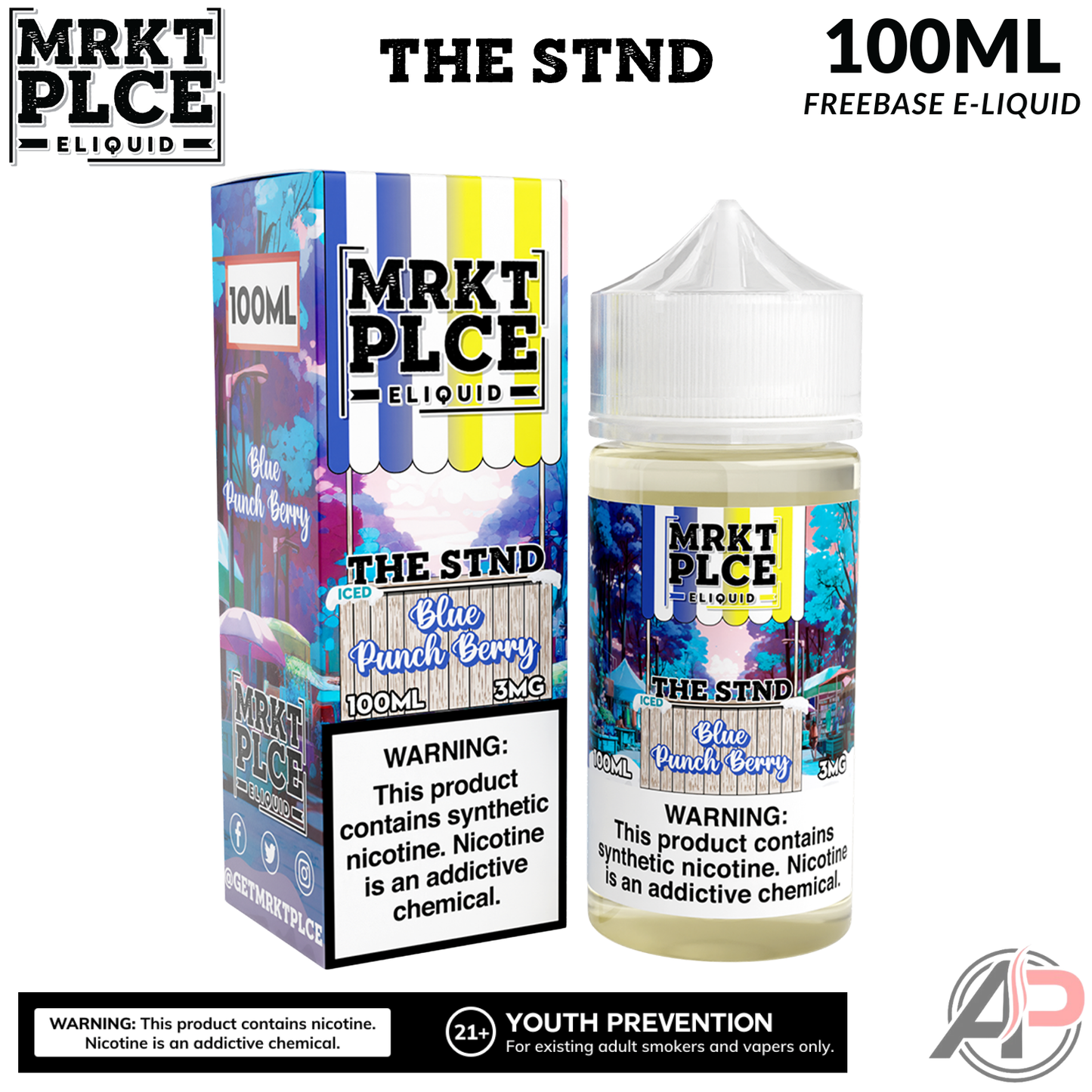 MRKT PLCE Iced Blue Punch Berry THE STND E-Liquid 100mL