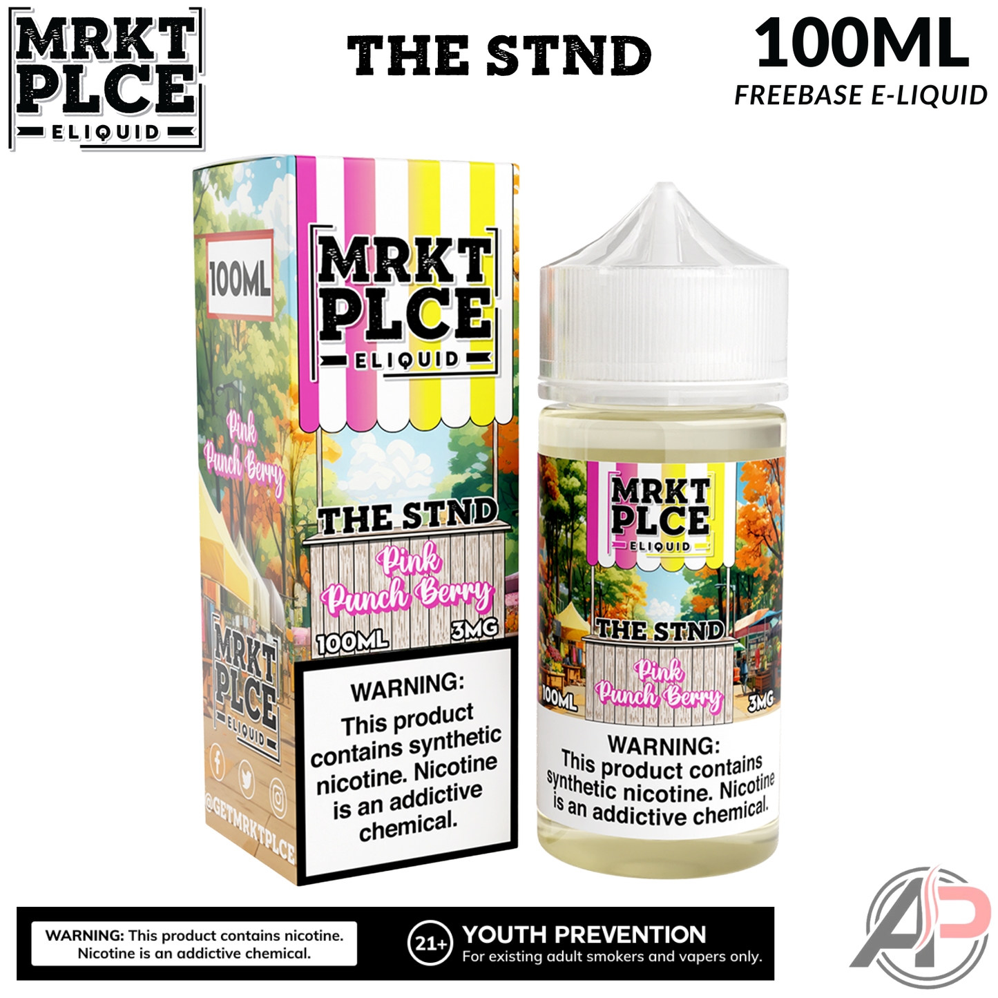 MRKT PLCE Pink Punch Berry THE STND E-Liquid 100mL