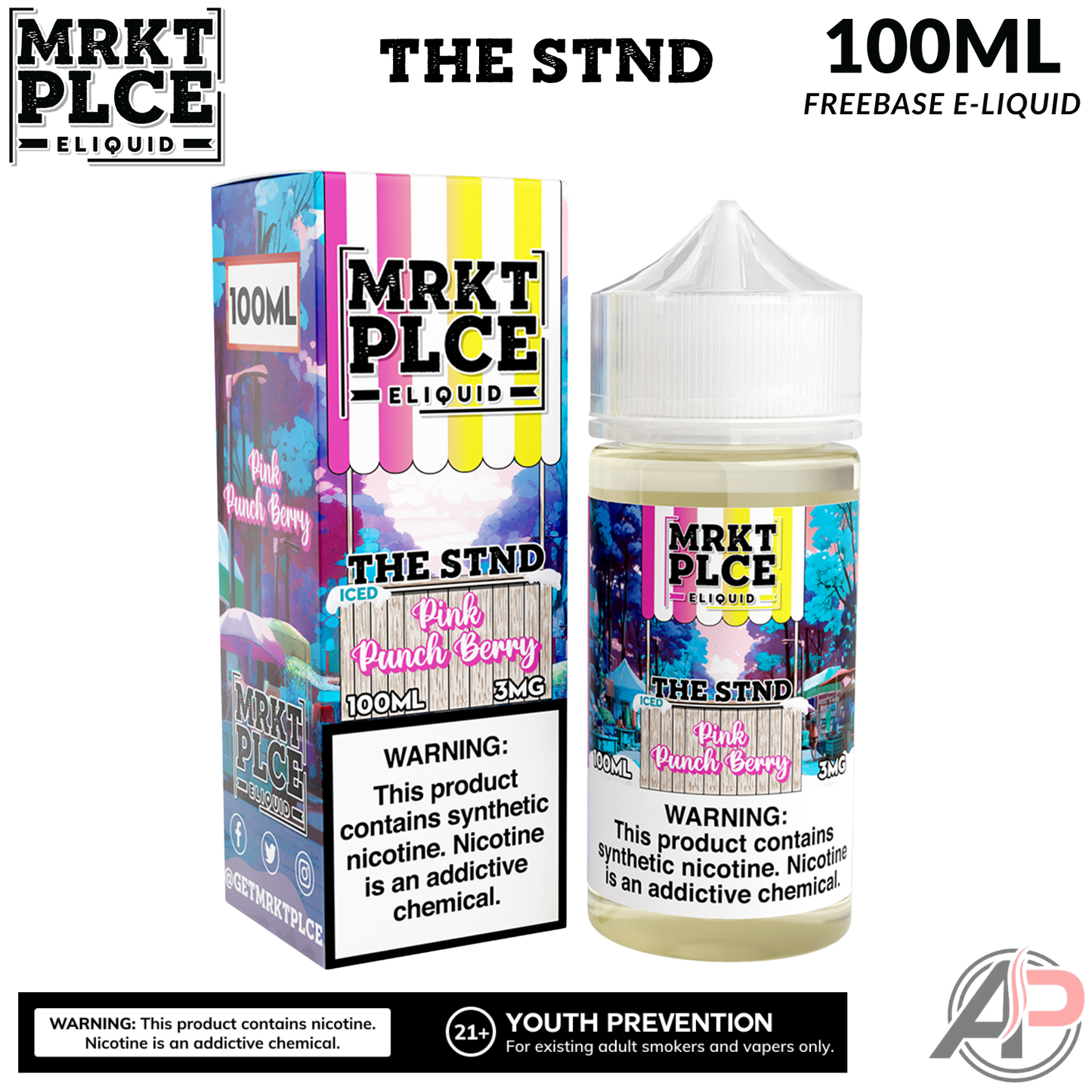 MRKT PLCE Iced Pink Punch Berry THE STND E-Liquid 100mL