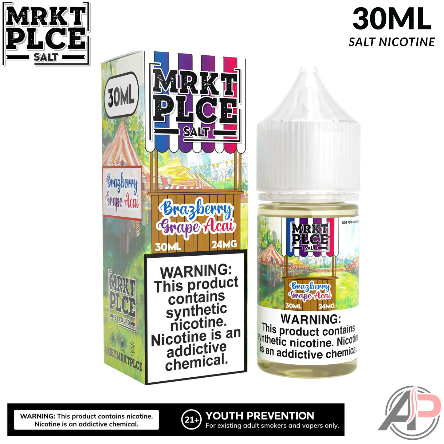 MRKT PLCE Brazberry Grape Acai Salt Nicotine 30mL