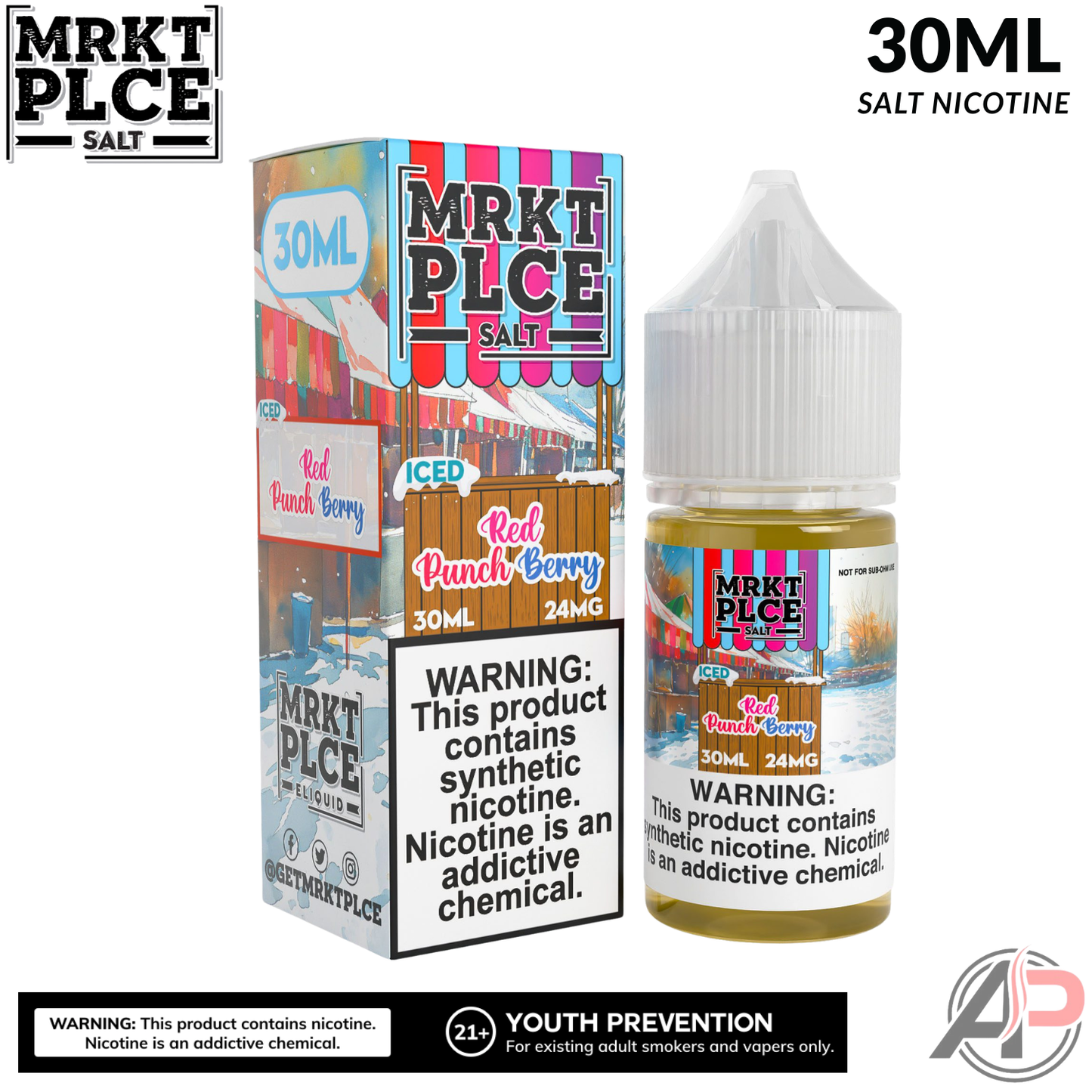 MRKT PLCE Iced Red Punchberry Salt Nicotine 30mL