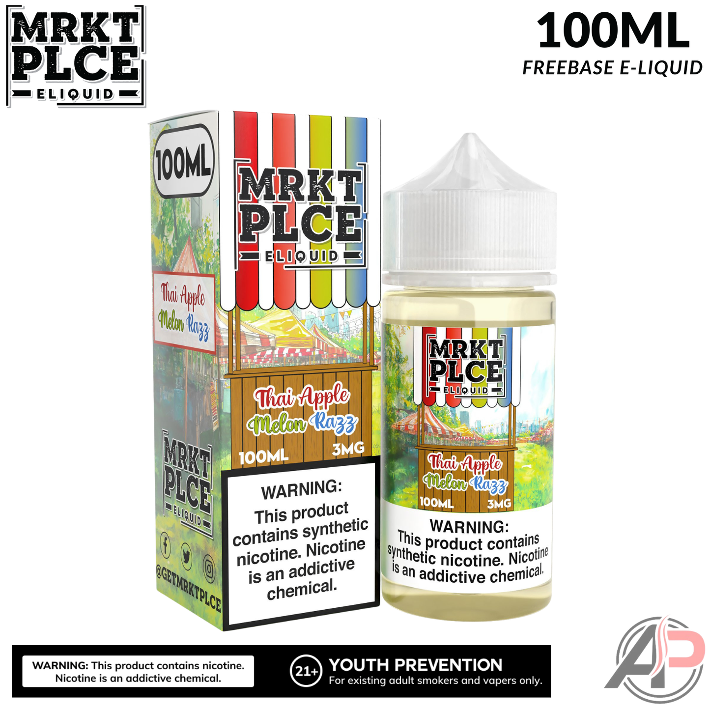 MRKT PLCE Thai Apple Melon Razz E-Liquid 100mL